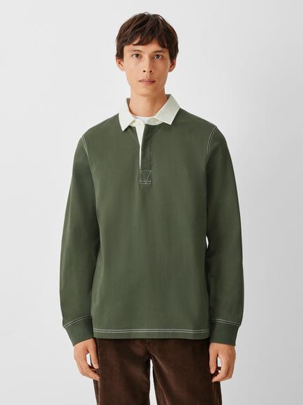 John Lewis Cotton Rugby Shirt, Olive (khaki), Olive (khaki)
