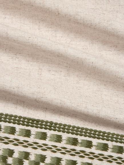John Lewis Ikat Embroidered Edge Pair Blackout Lined Multiway - Pencil Pleat/Hidden Tab/Slot Top -  Header Curtains, Avocado - view 2, Avocado