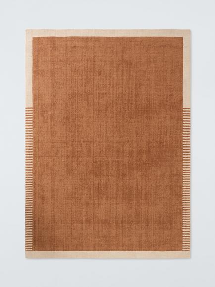 John Lewis Lars Border Hand Loomed Pure Wool Rug, Auburn, Auburn
