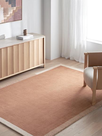 John Lewis Lars Border Hand Loomed Pure Wool Rug, Auburn - view 2, Auburn