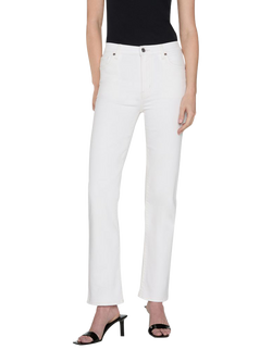 FRAME Le Sleek Straight Jeans, White, White