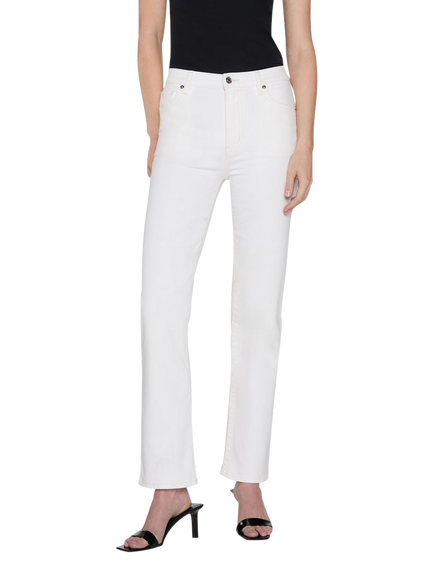 FRAME Le Sleek Straight Jeans, White, White