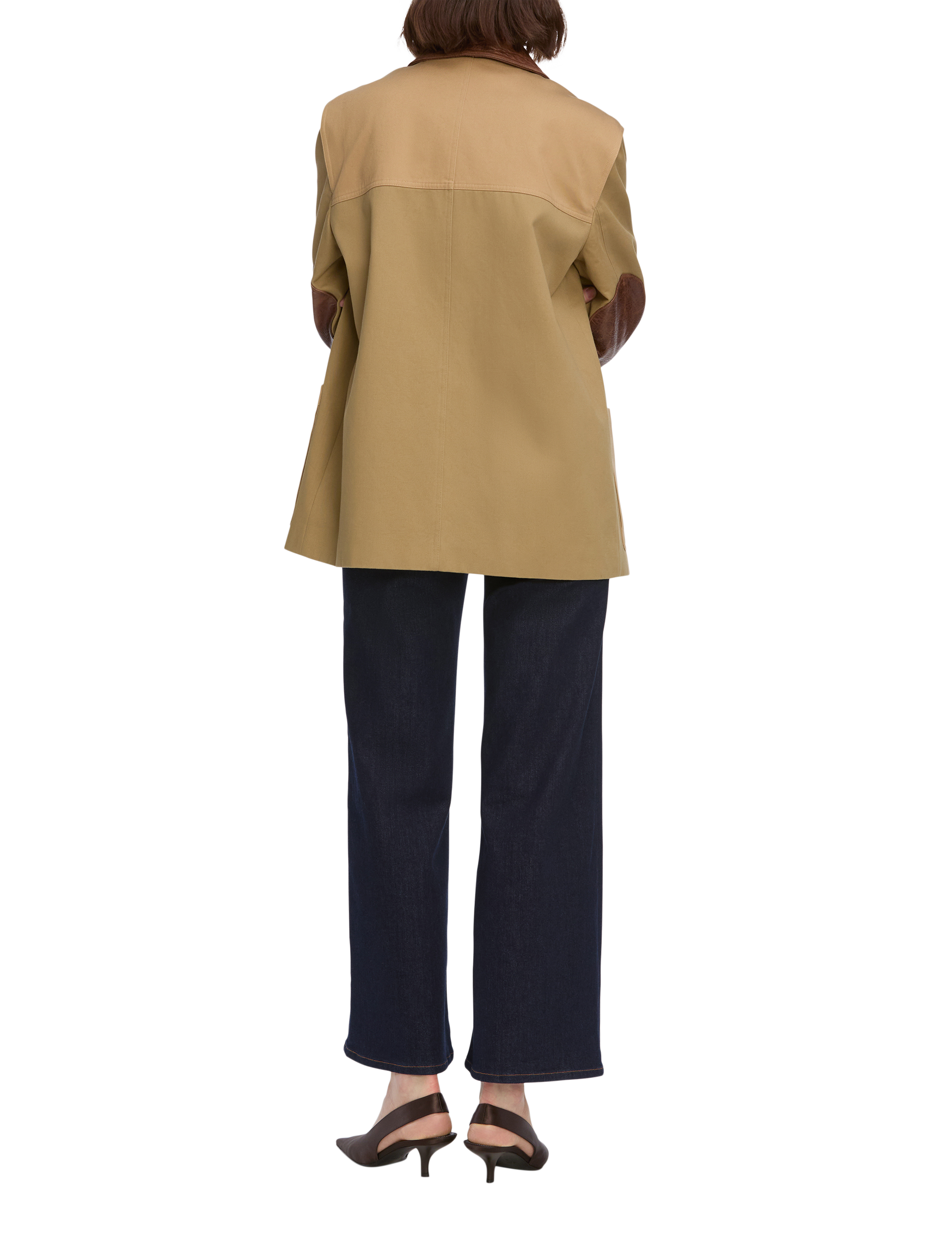 Product image 2 of 5, which shows FRAME Slim Palazzo Jeans, Rinse, 24