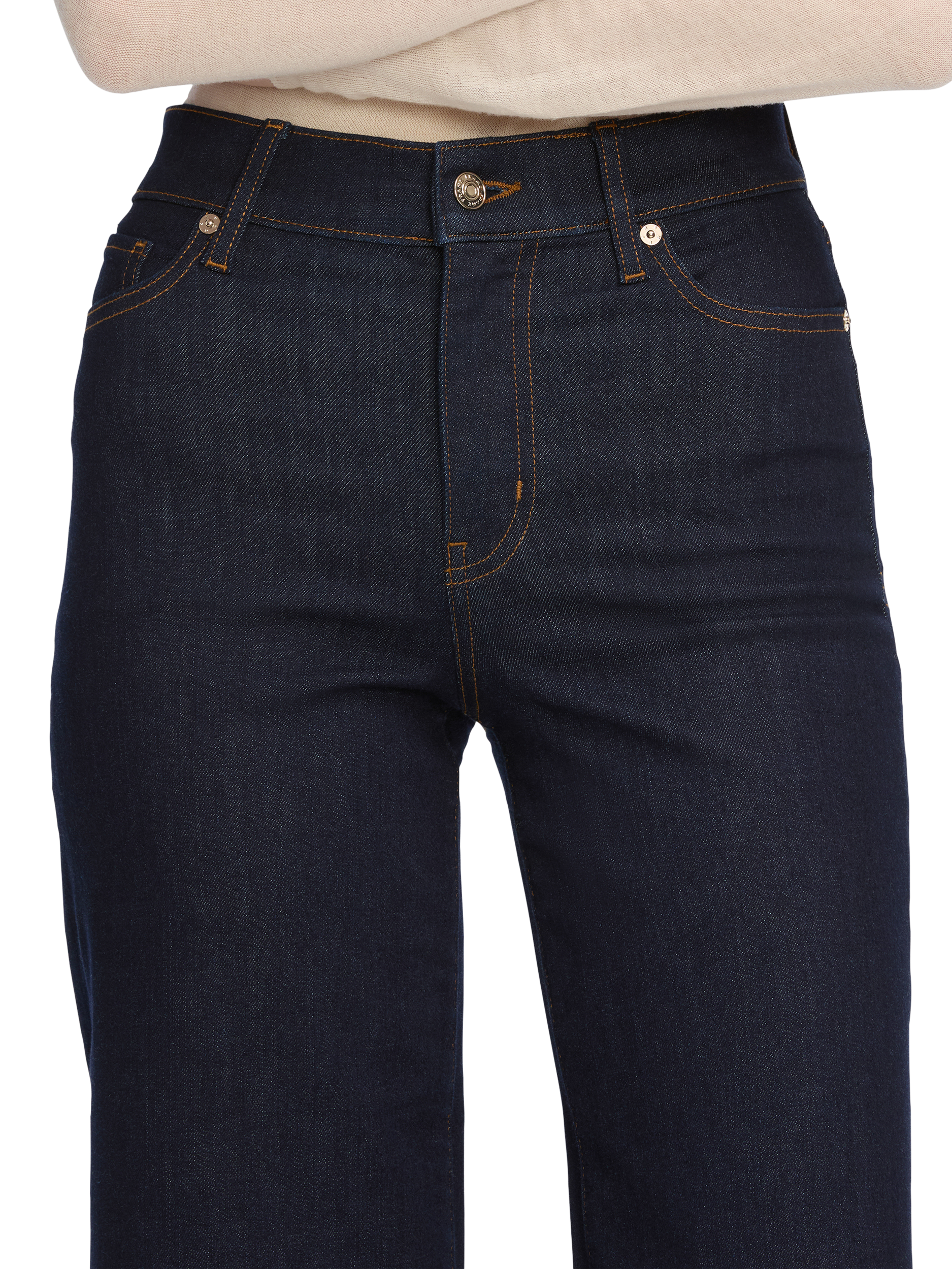 Product image 4 of 5, which shows FRAME Slim Palazzo Jeans, Rinse, 24