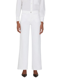 FRAME Pocket Slim Palazzo Jeans, White, White