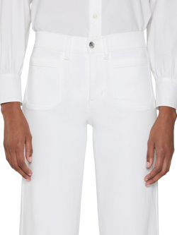 FRAME Pocket Slim Palazzo Jeans, White - view 2, White