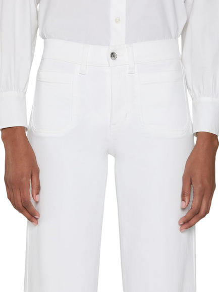 FRAME Pocket Slim Palazzo Jeans, White - view 2, White