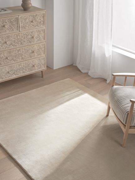 John Lewis Luxury Deep Pile Wool Rug - view 2, Ivory
