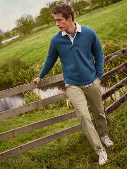 Crew Clothing Chambray Collar Rugby Shirt, Teal, Teal