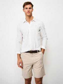 Crew Clothing Linen Blend Regular Fit Shirt, White