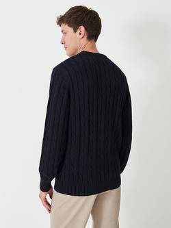 Crew Clothing Oarsman Organic Cotton Cable Knit Jumper - view 2, Ink Blue