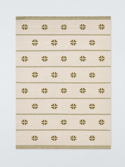 John Lewis Tilda Flatweave Wool Rich Rug, Bronze Green, Bronze Green