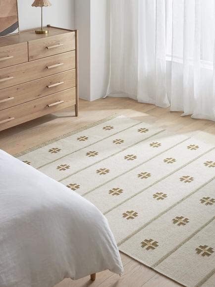 John Lewis Tilda Flatweave Wool Rich Rug, Bronze Green - view 2, Bronze Green