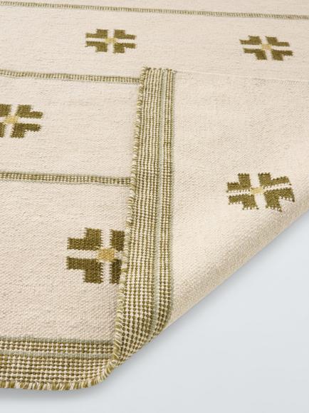 John Lewis Tilda Flatweave Wool Rich Rug, Bronze Green - view 2, Bronze Green