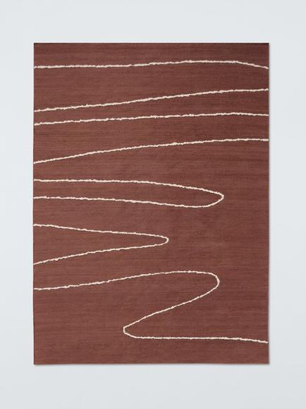John Lewis Trace Flatweave Rug, Burnt Umber, Burnt Umber