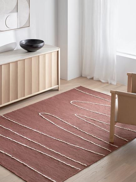 John Lewis Trace Flatweave Rug, Burnt Umber - view 2, Burnt Umber