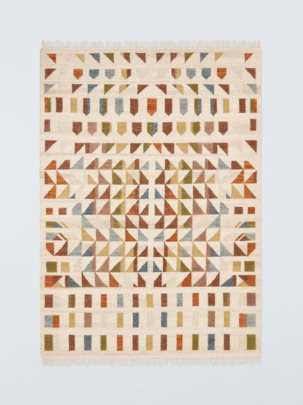 John Lewis Treble Flatweave Wool Rich Rug, Natural, Natural
