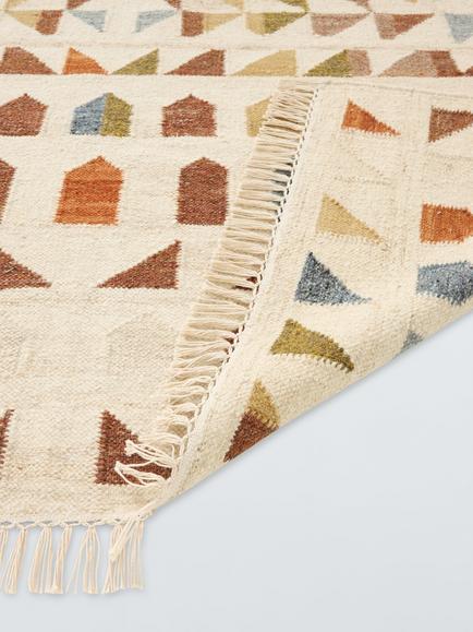 John Lewis Treble Flatweave Wool Rich Rug, Natural - view 2, Natural