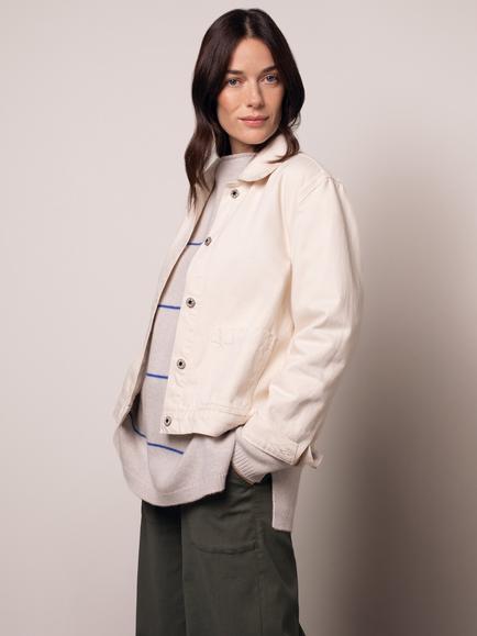 Celtic & Co. Patch Pocket Collared Jacket, Undyed Oatmeal - view 2, Undyed Oatmeal