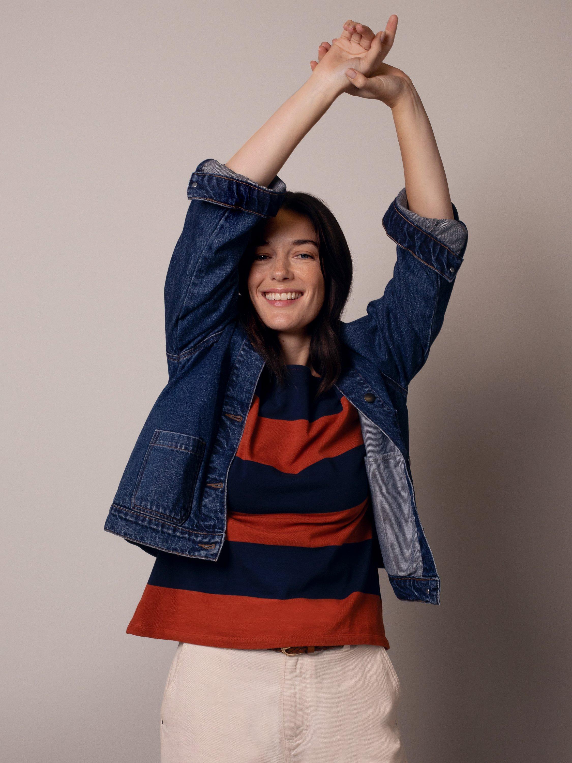 Product image 2 of 6, which shows Celtic & Co. Patch Pocket Denim Jacket, Indigo Rinse Wash, 8