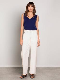 Celtic & Co. Mid Rise Wide Leg Jeans, Ecru, Ecru