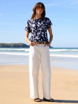 Celtic & Co. Mid Rise Wide Leg Jeans, Ecru - view 2, Ecru