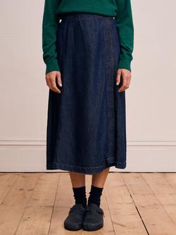 Celtic & Co. Denim Wrap Midi Skirt, Indigo Rinse Wash, Indigo Rinse Wash