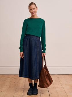 Celtic & Co. Denim Wrap Midi Skirt, Indigo Rinse Wash - view 2, Indigo Rinse Wash