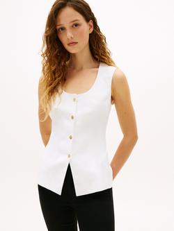 Tommy Hilfiger Slim Fit Tailored Waistcoat, White, White