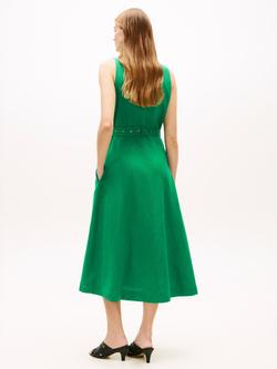 green emerald velvet dress Tommy Hilfiger Knot Midi Dress