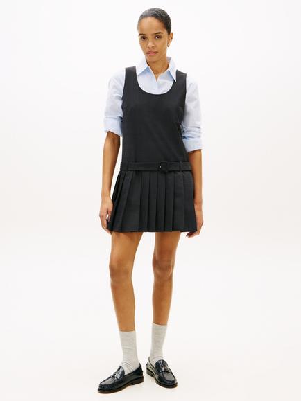 Tommy Hilfiger Check Wool Rich Mini Dress, Black, Black