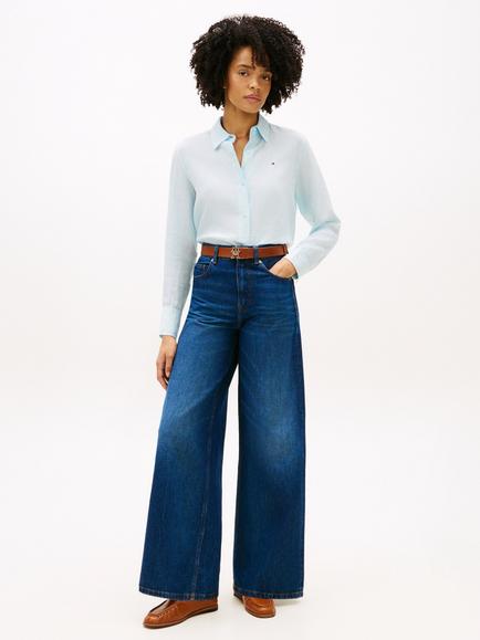 Tommy Hilfiger High Rise Wide Leg Jeans, Dark Blue - view 2, Dark Blue