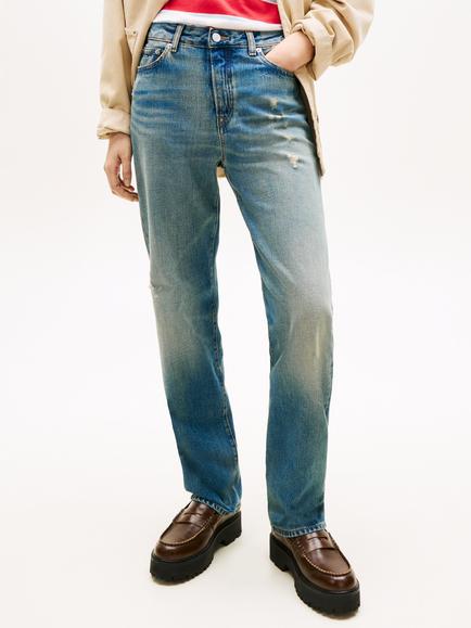 Tommy Hilfiger Kira Mid Rise Slim Straight Trousers, Dark Blue, Dark Blue
