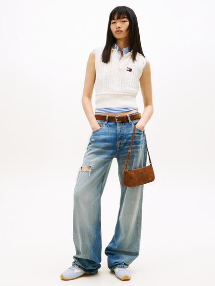 Tommy Hilfiger Mia Mid Rise Relaxed Straight Jeans, Blue - view 2, Blue