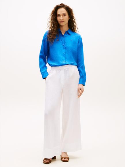 Tommy Hilfiger Essential Relaxed Fit Pure Yarn Dyed Linen Shirt, Royal Blue - view 2, Royal Blue