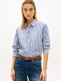 Tommy Hilfiger Stripe Oversized Shirt, Blue/Multi, Blue/Multi