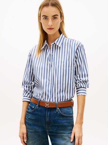 Tommy Hilfiger Stripe Oversized Shirt, Blue/Multi, Blue/Multi