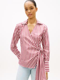 Tommy Hilfiger Stripe Tie Side Wrap Shirt, Multi, Multi