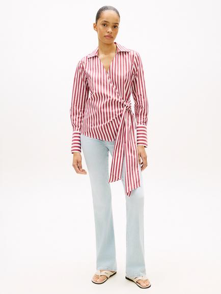 Tommy Hilfiger Stripe Tie Side Wrap Shirt, Multi - view 2, Multi