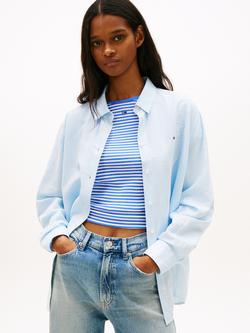 Tommy Hilfiger Linen Rich Relaxed Fit Shirt, Light Blue, Light Blue