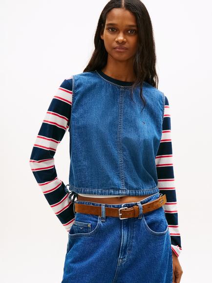 Tommy Hilfiger Chambray Tie Side Top, Dark Blue, Dark Blue