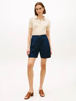 Tommy Hilfiger Belted Wide Leg Shorts - view 2, Dark Blue