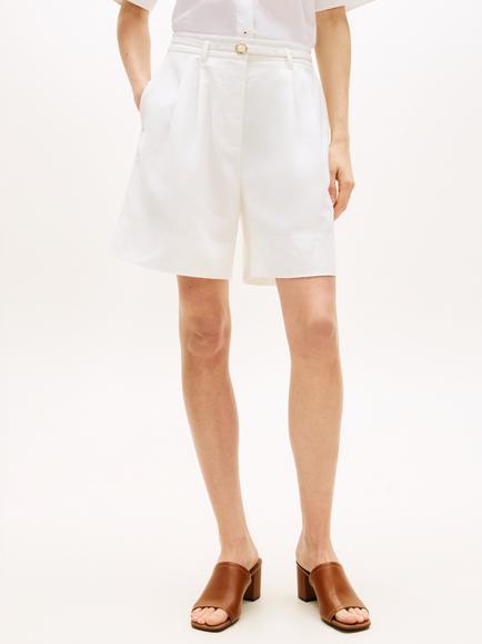 Tommy Hilfiger Belted Wide Leg Shorts, White