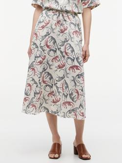 Tommy Hilfiger Leopards Pure Linen Skirt, Multi, Multi