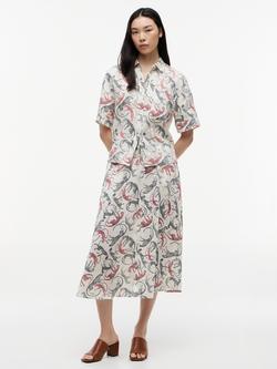 Tommy Hilfiger Leopards Pure Linen Skirt, Multi - view 2, Multi