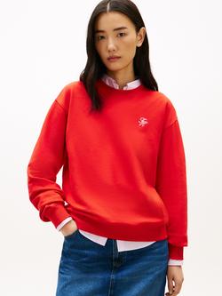 Tommy Hilfiger Script Logo Sweatshirt, Bright Red