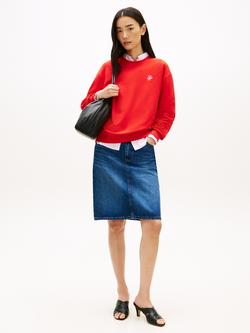 Tommy Hilfiger Script Logo Sweatshirt - view 2, Bright Red