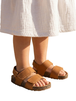 totes Kids' Double Strap Open Toe Sandals, Tan - view 2, Tan