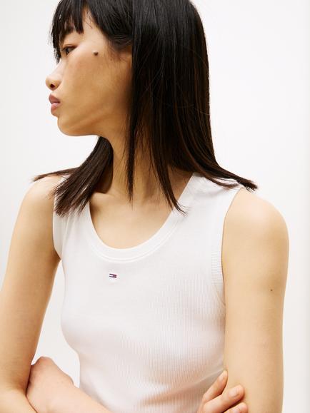 Tommy Hilfiger Ribbed Tank Top, White - view 2, White