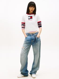 Tommy Hilfiger Flag Logo Ringer T-Shirt, White - view 2, White